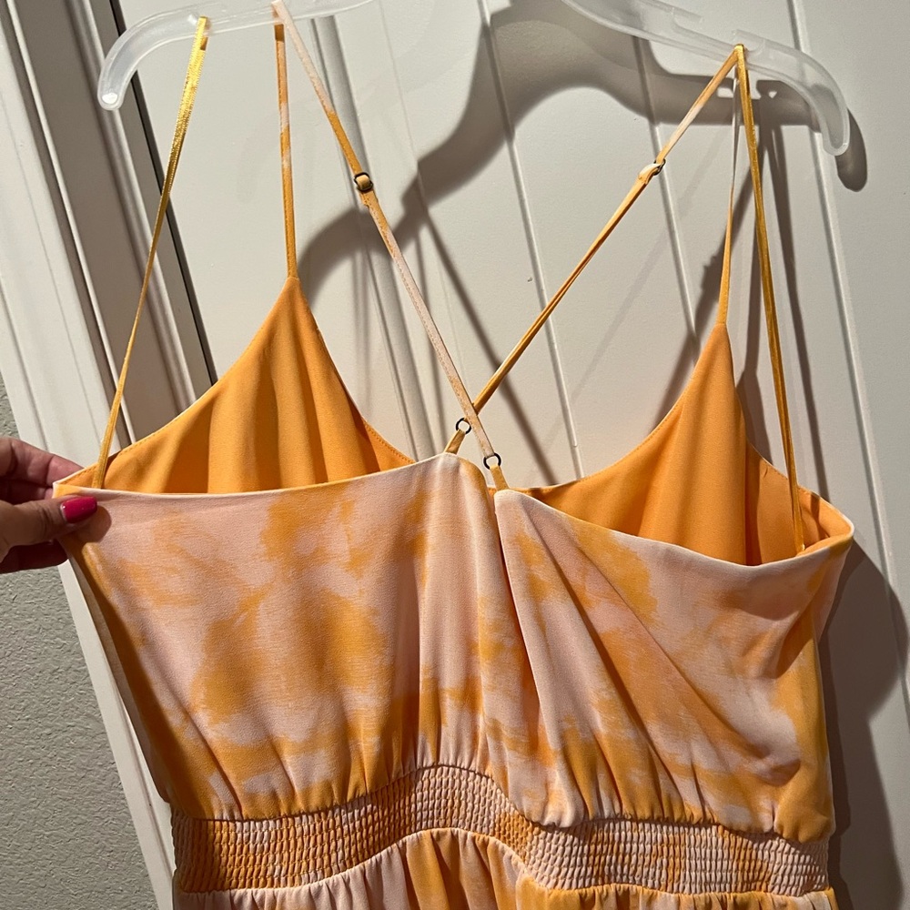 1. State Orange and Yellow Asymmetrical High-Low Sundress sz L - Picture 4 of 4